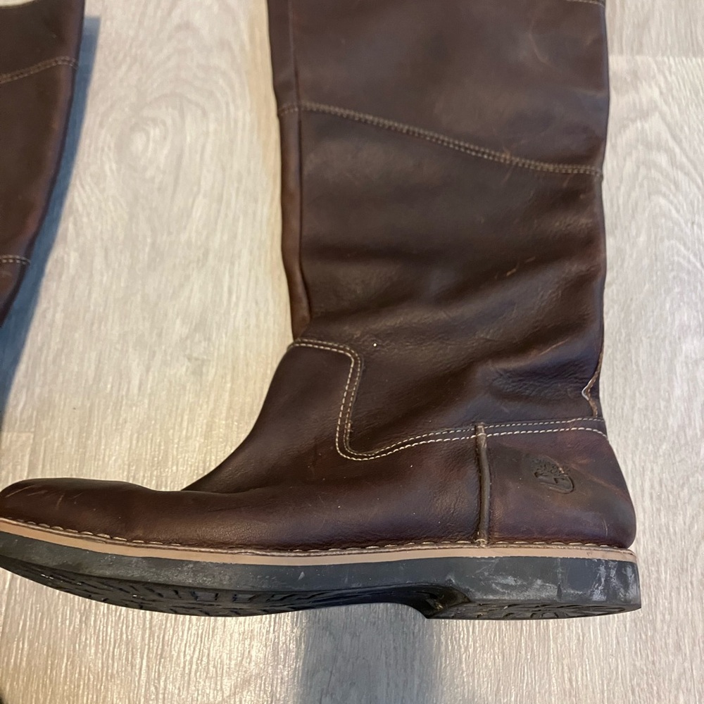Brown Timberland Leather Knee-High Boots - Picture 4 of 7